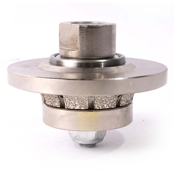 Specialty Diamond 3/8 Inch Radius Vacuum Brazed 65mm Premium Diamond Profile Wheel with 5/8 Inch x 11 Female Threads 38RPW - main